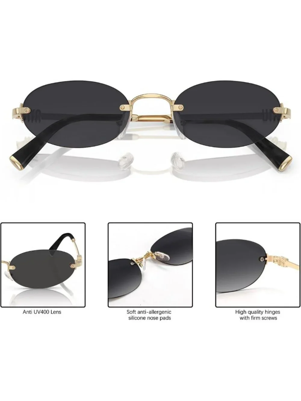 Chic Retro Small Oval Sunglasses for Women & Men - Stylish UV Protection Eyewear